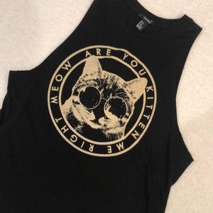 Are you kitten me right meow black tank
